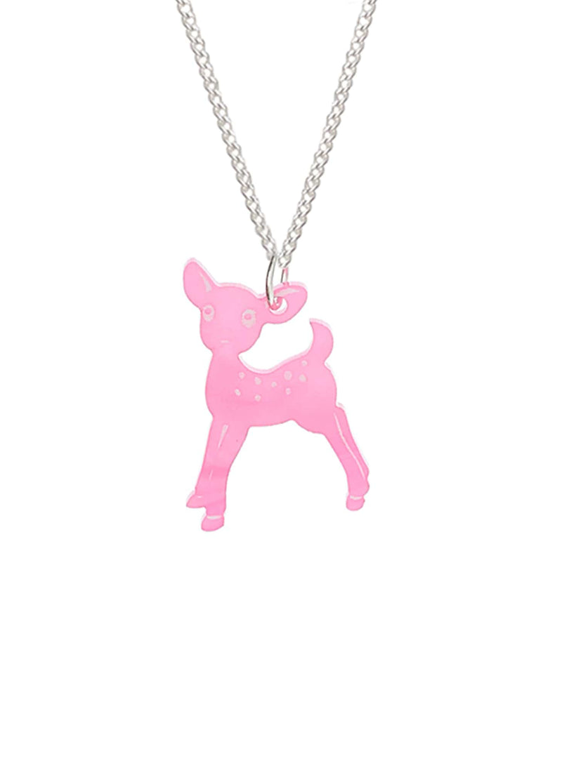 Tatty Devine Festive Fawn Pendant - Pink Pearl