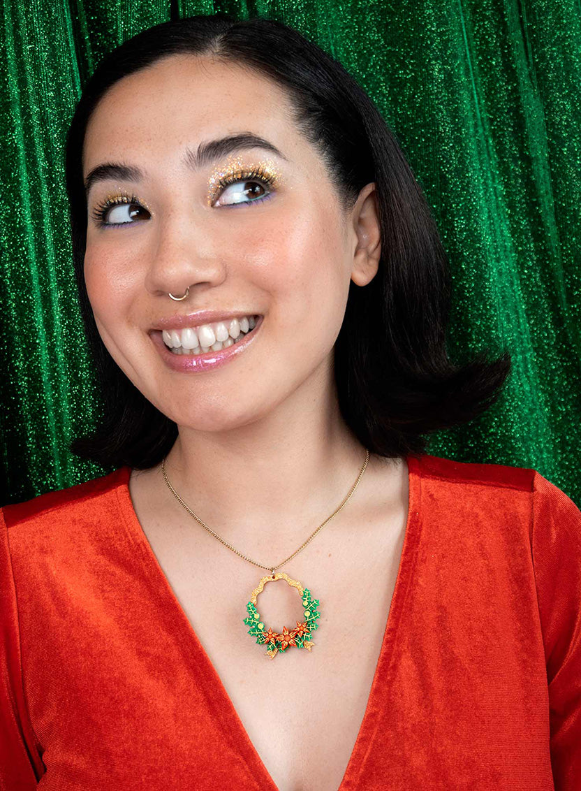 Tatty Devine Festive Wreath Necklace