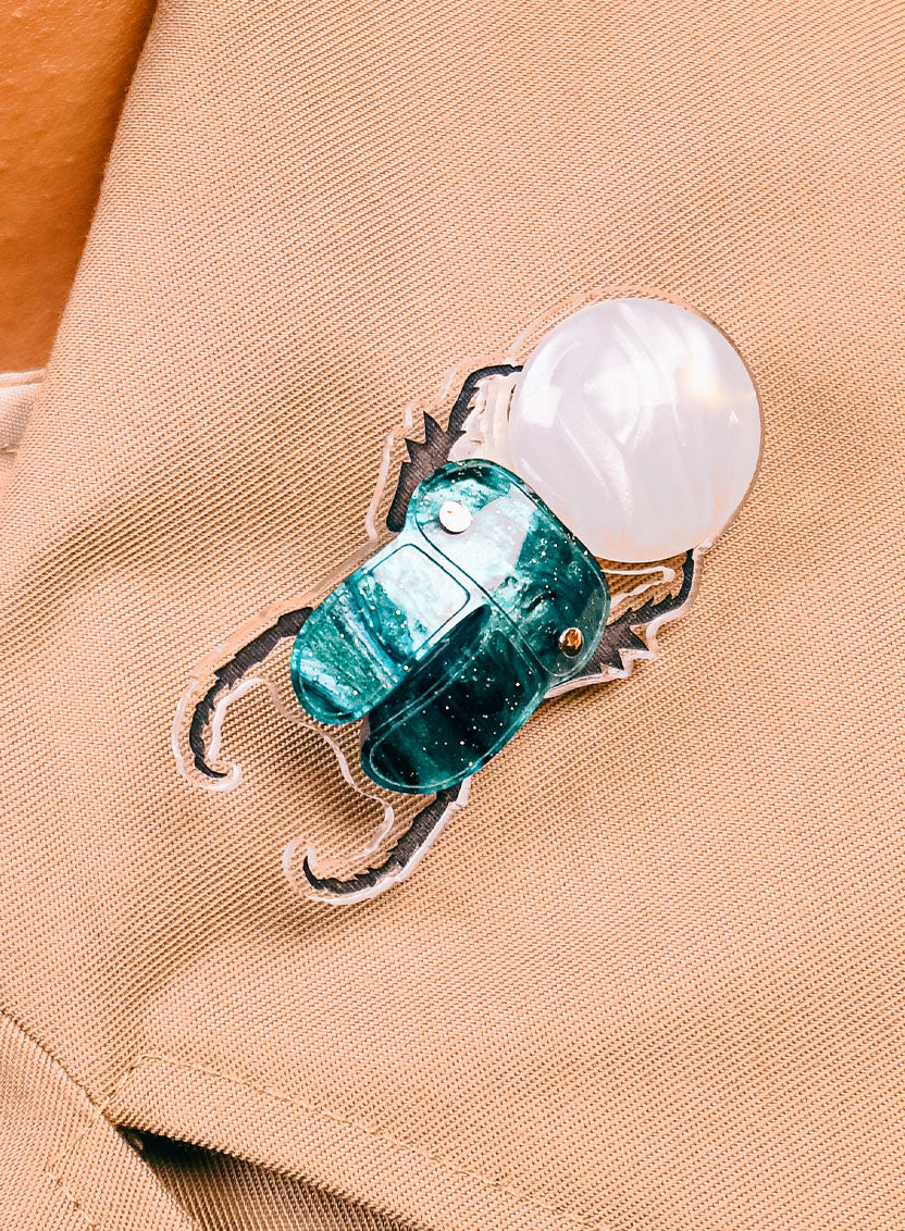 Flying Scarab Beetle Brooch