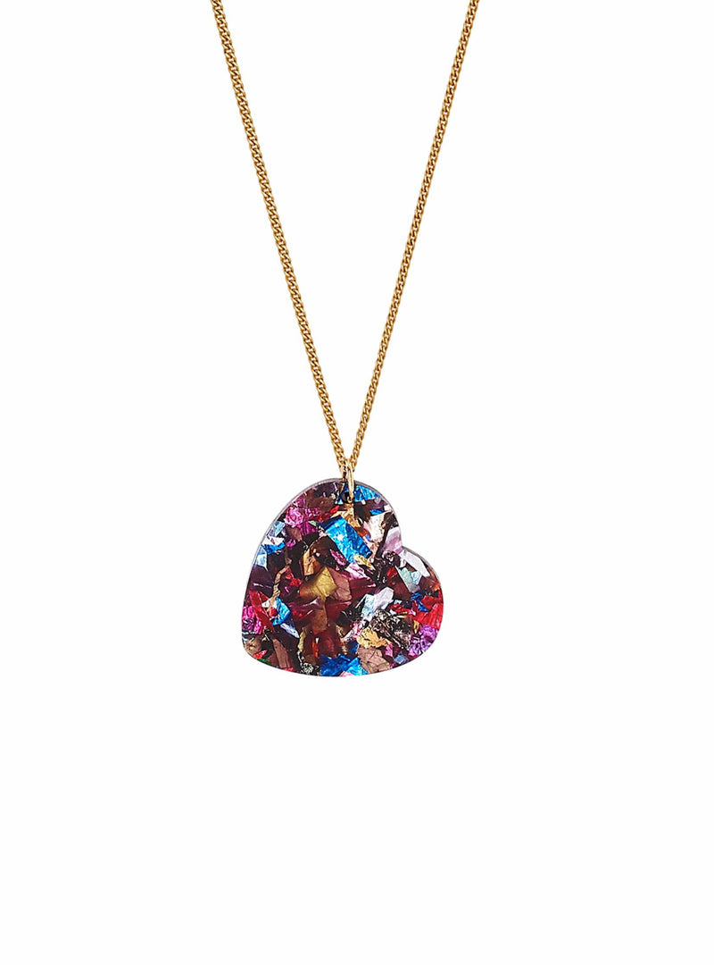 Tatty Devine Foil Confetti Heart Pendant