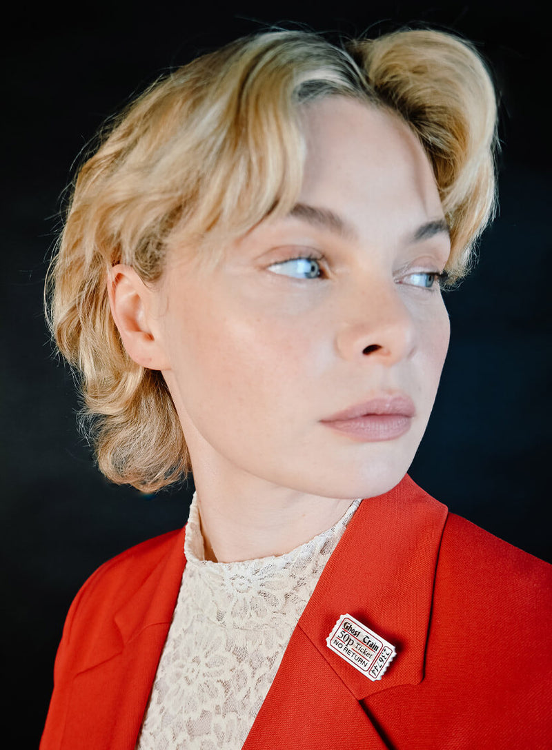 Ghost Train Ticket Brooch - Recycled