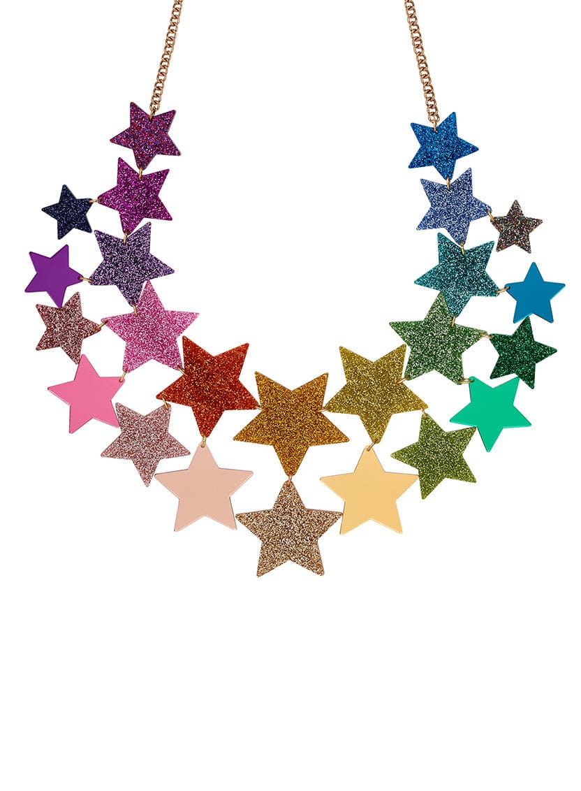 GIANT Super Star Statement Necklace Rainbow Tatty Devine Tatty Devine