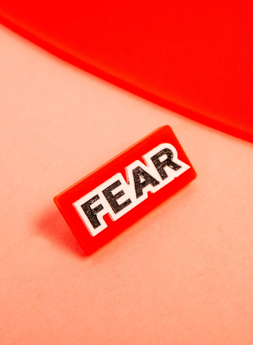 Gilbert and George Fear Brooch