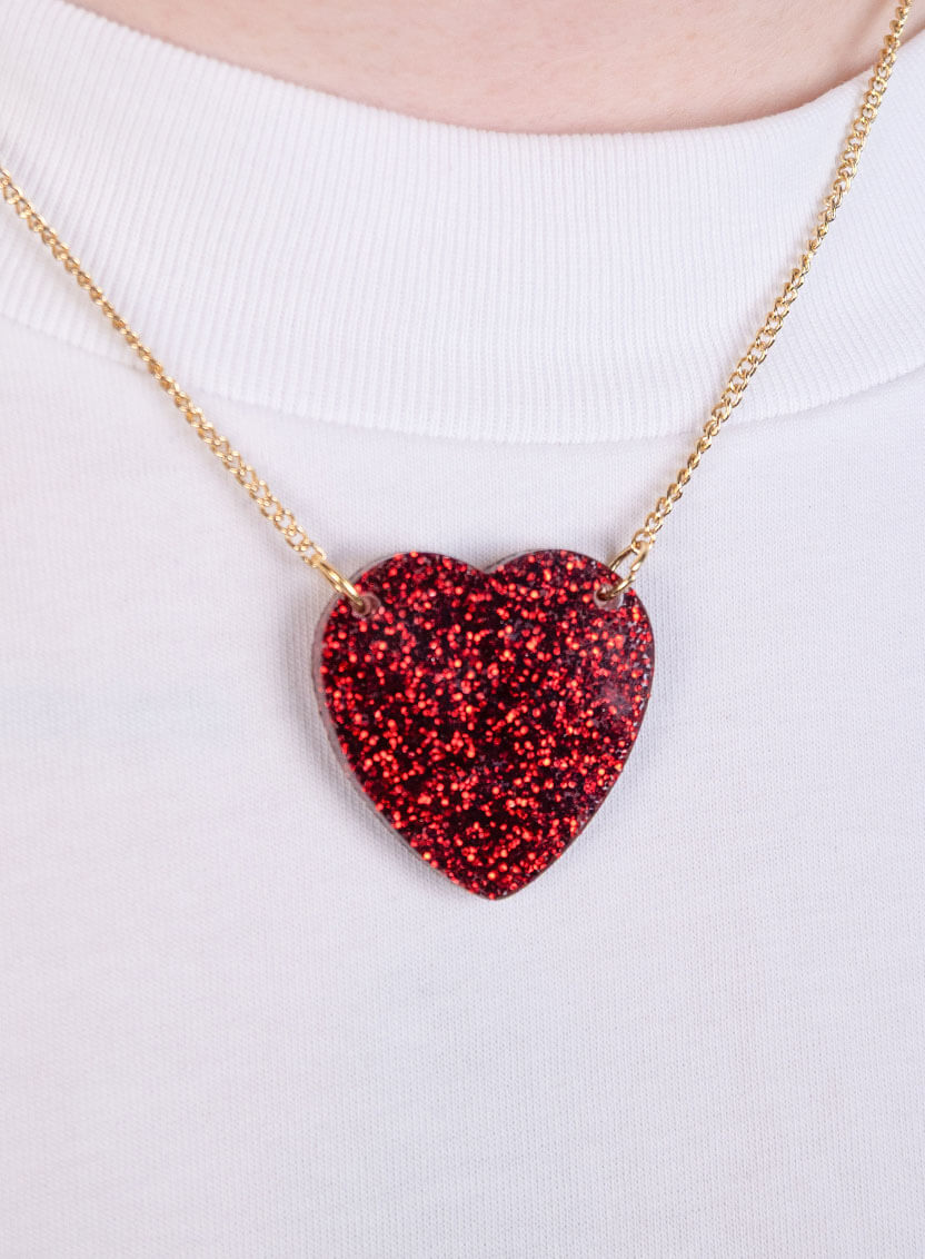 Glitter Heart Necklace