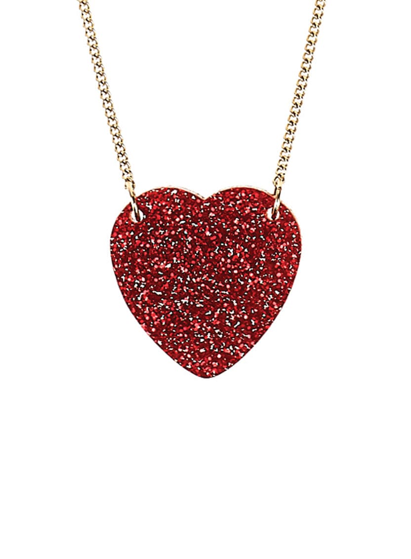 Tatty Devine Glitter Heart Necklace