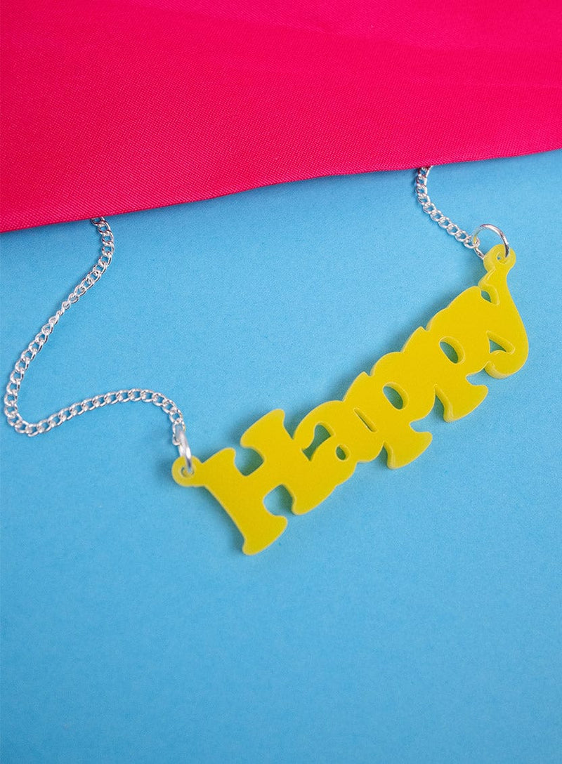 Tatty Devine Happy Necklace - Recycled Yellow