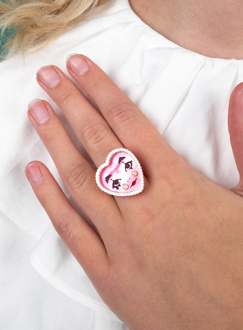 Heart Clown Acryclic Ring