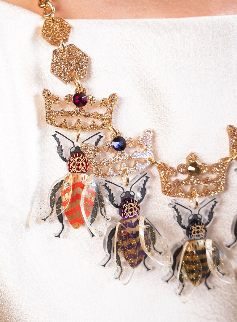 Heraldic Bees Statement Necklace
