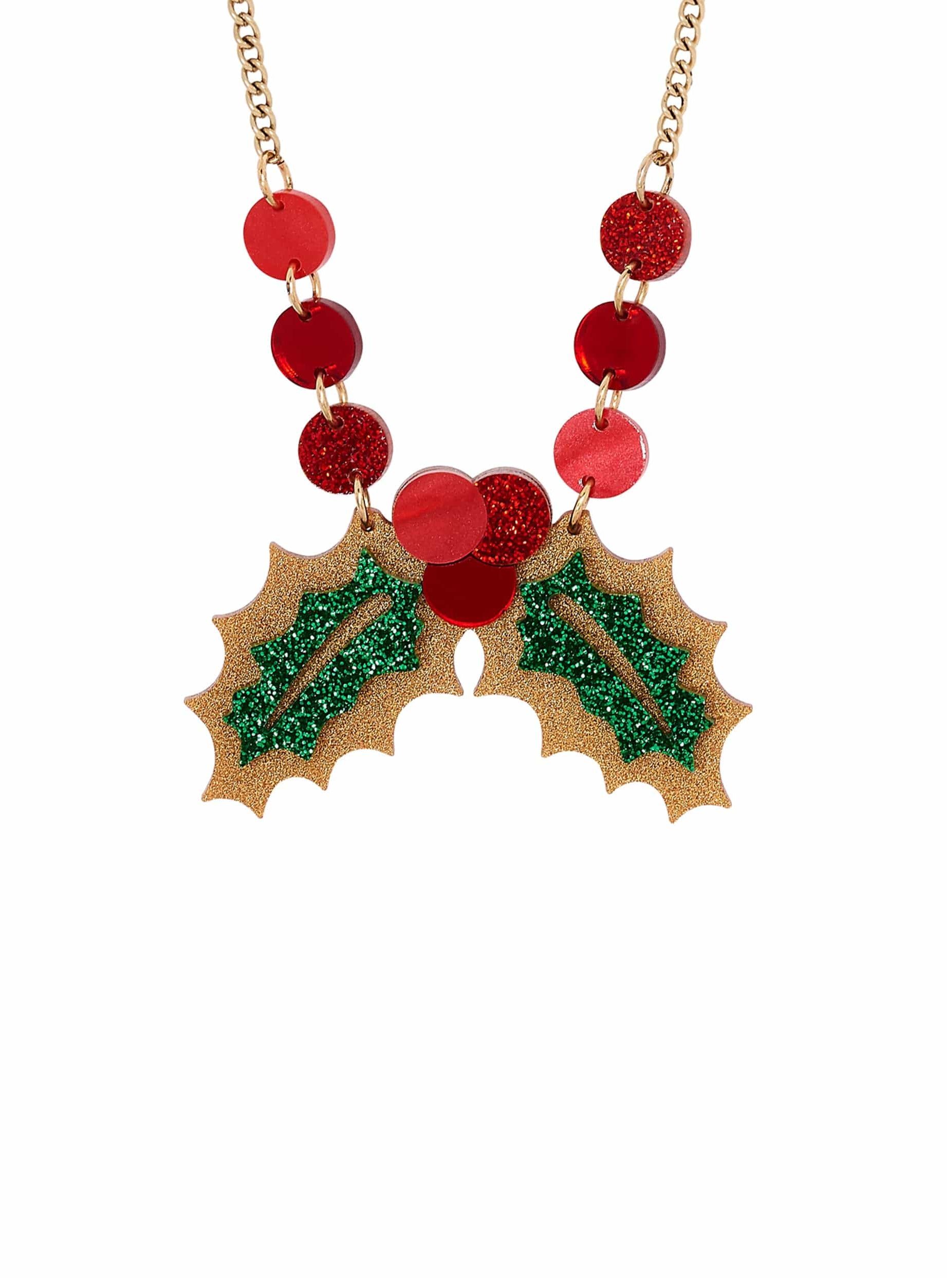 Tatty Devine Holly Berries Link Necklace - Gold Dust