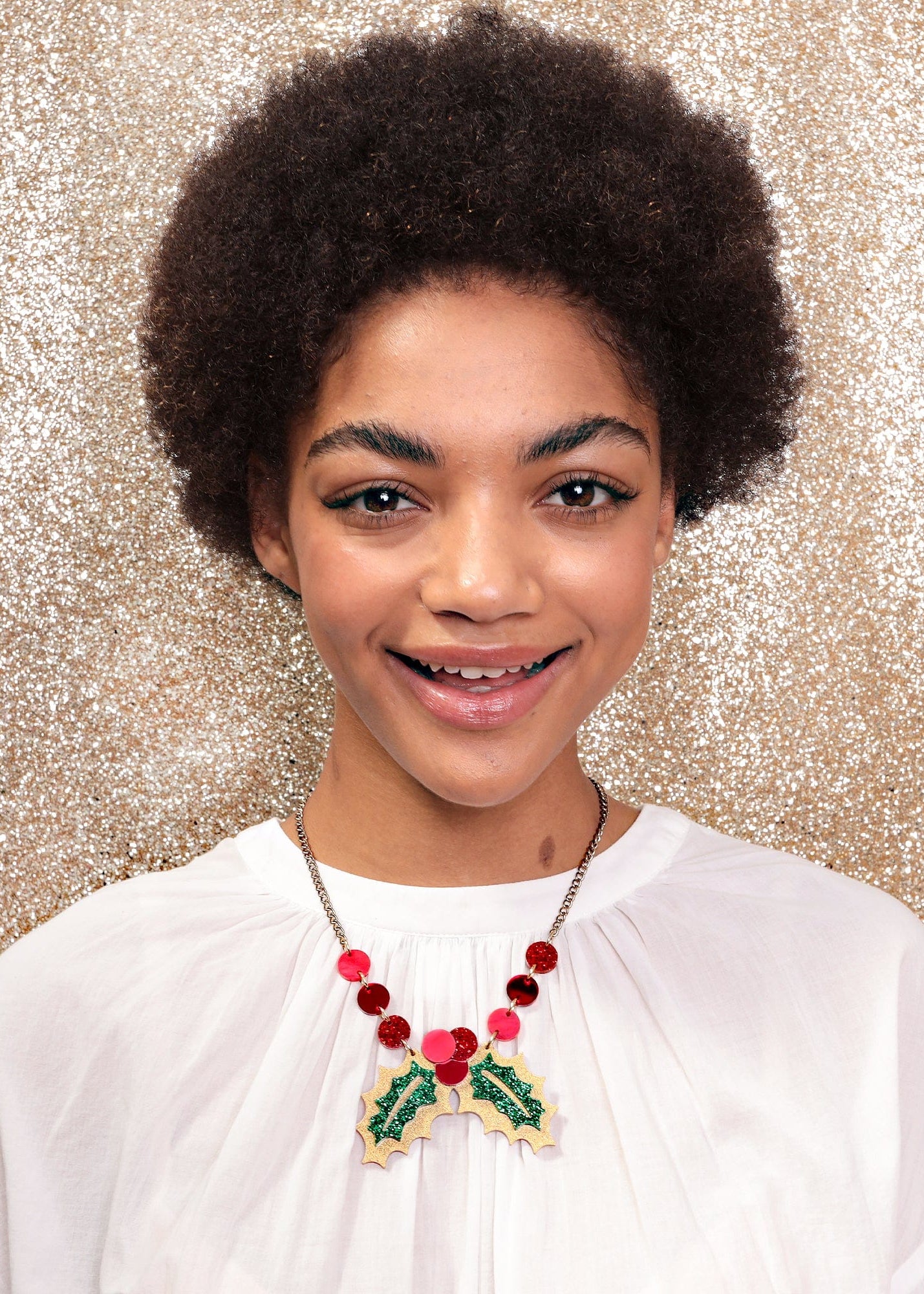 Tatty Devine Holly Berries Link Necklace - Gold Dust