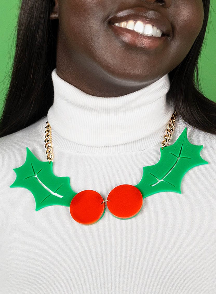 Tatty Devine Holly Statement Necklace - Recycled Green