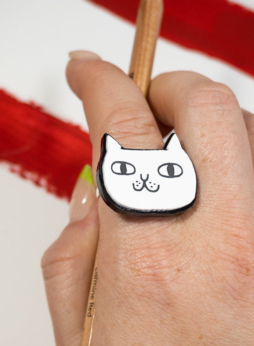 Tatty Devine x Gemma Correll I Hate You The Least Cat Ring