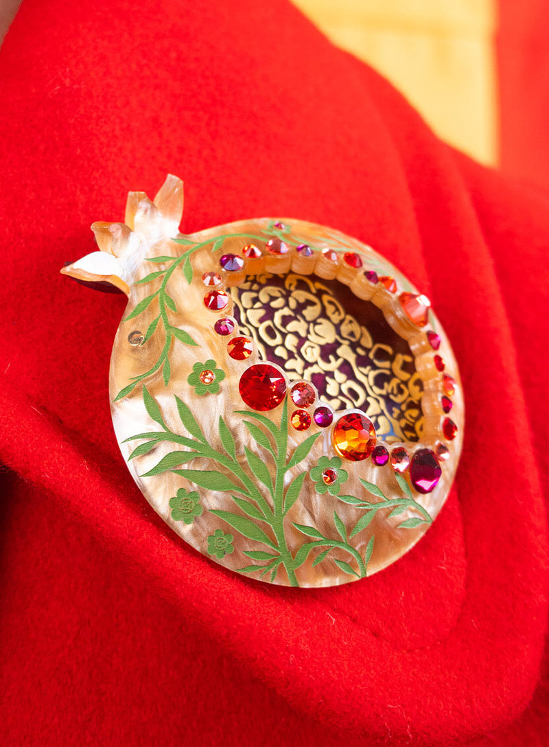 Jewelled Pomegranate Brooch