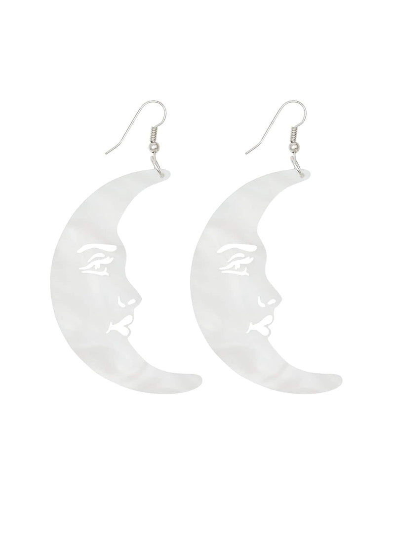 Tatty Devine La Luna Moon Earrings - Pearl
