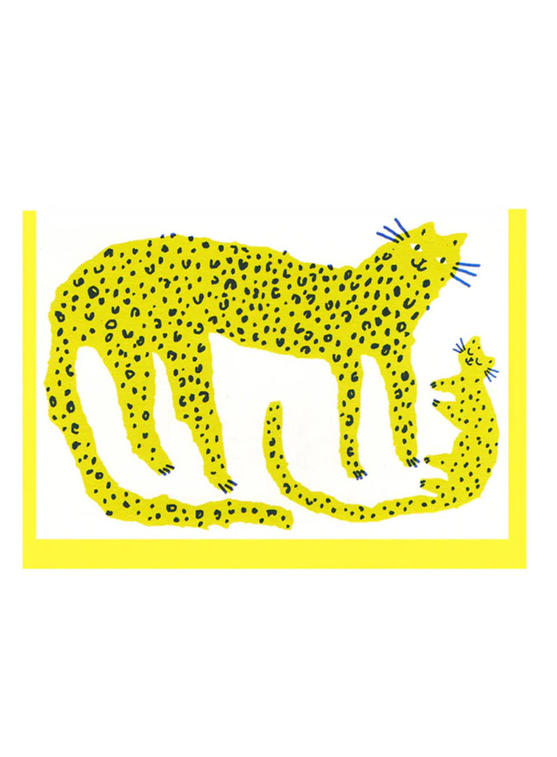 The Printed Peanut - Leopard and Cub Card