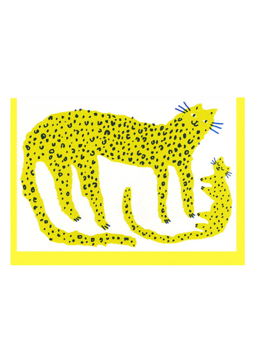 The Printed Peanut - Leopard and Cub Card