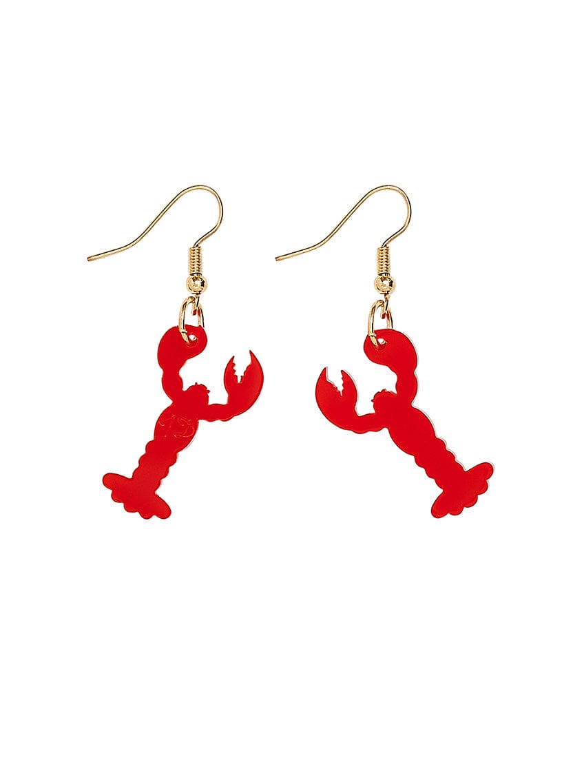 Tatty Devine Lobster Charm Earrings - Recycled Red