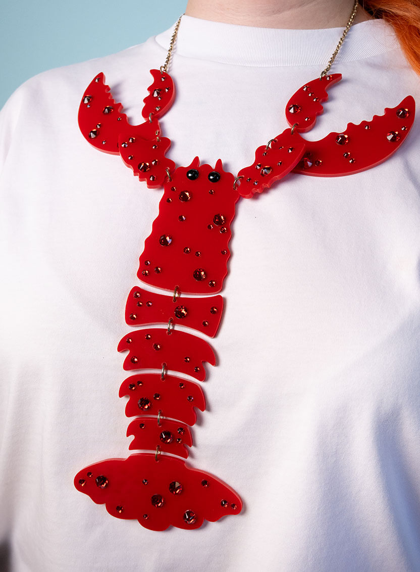 Lobster Statement Necklace in Recycled Red Tatty Devine – Tatty