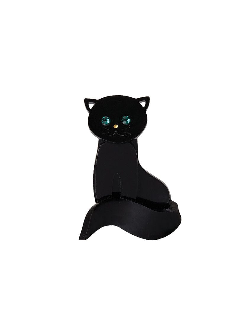 Tatty Devine Midnight Cat Brooch - Black