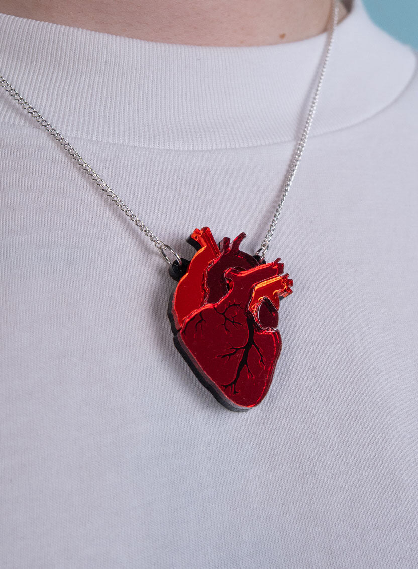 HUMAN MADE Heart Silver Necklace RED HUMAN MADE HEART SILVER