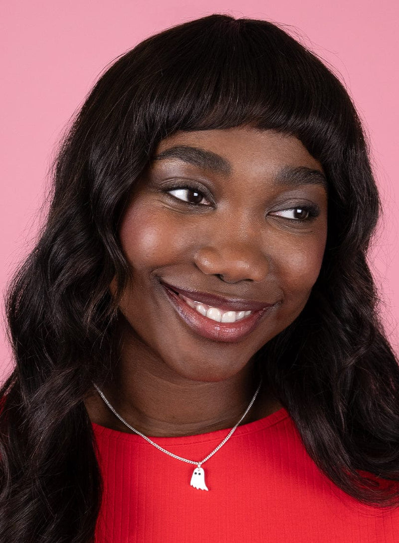 Mini Ghost Pendant made with white recycled acrylic