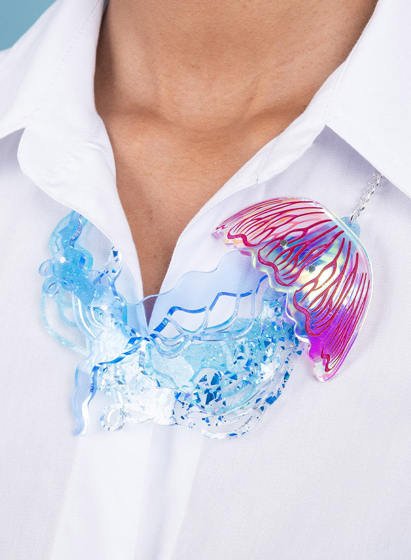 Moon Jellyfish Statement Necklace