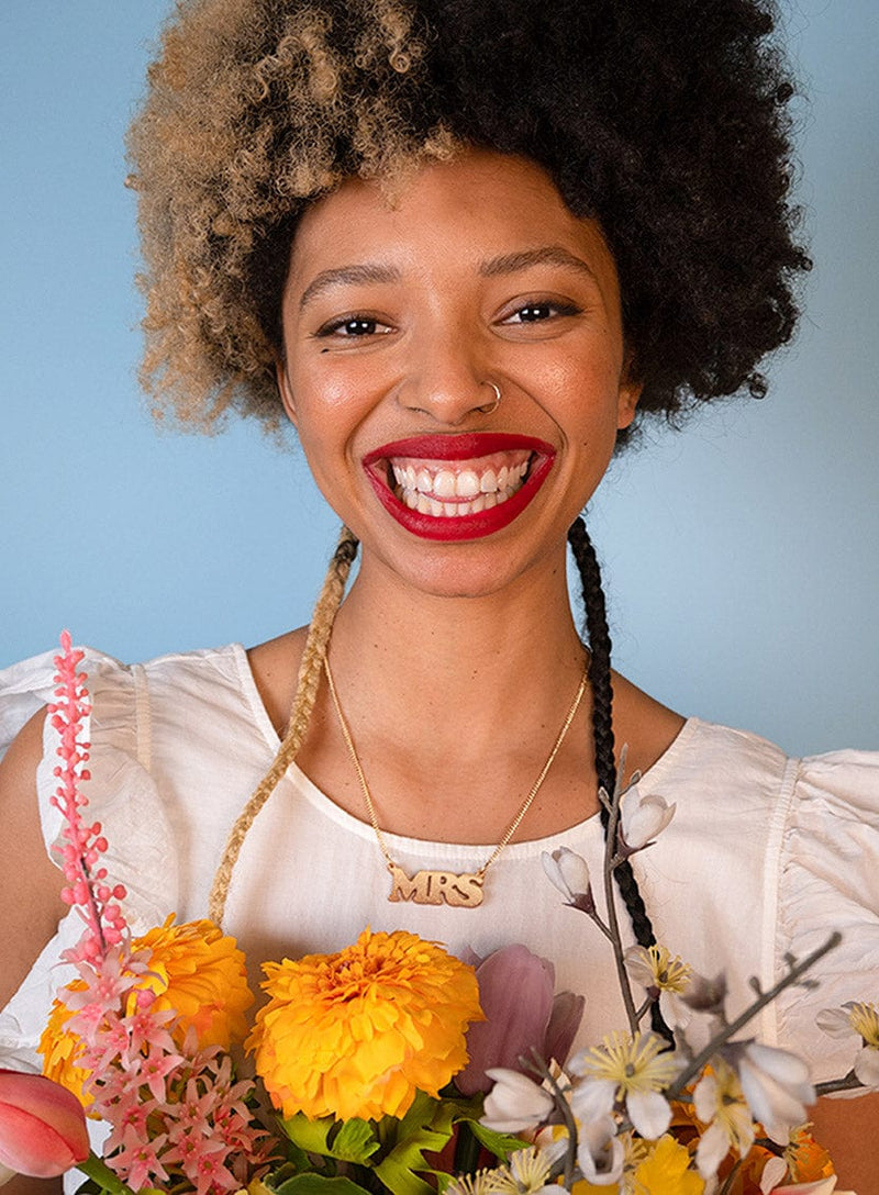 Tatty Devine Mrs Necklace - Gold Dust