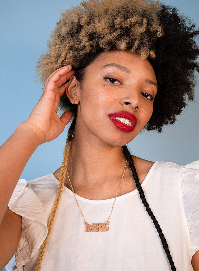 Tatty Devine Mrs Necklace - Gold Dust