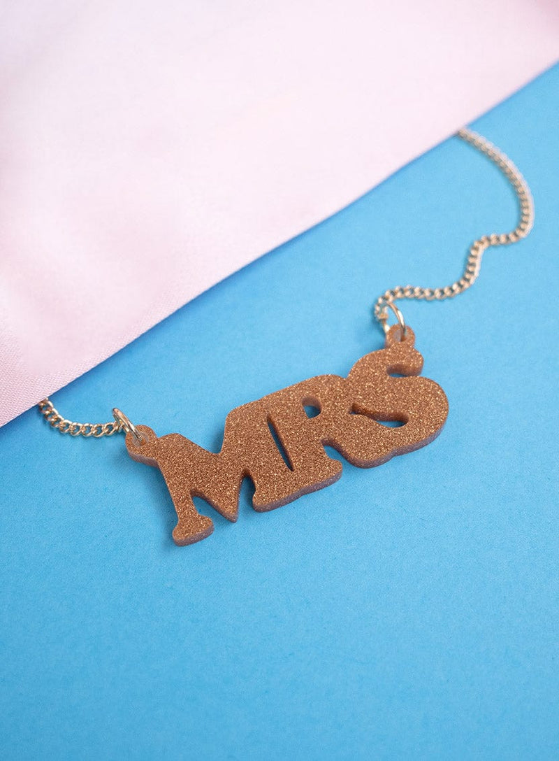 Tatty Devine Mrs Necklace - Gold Dust
