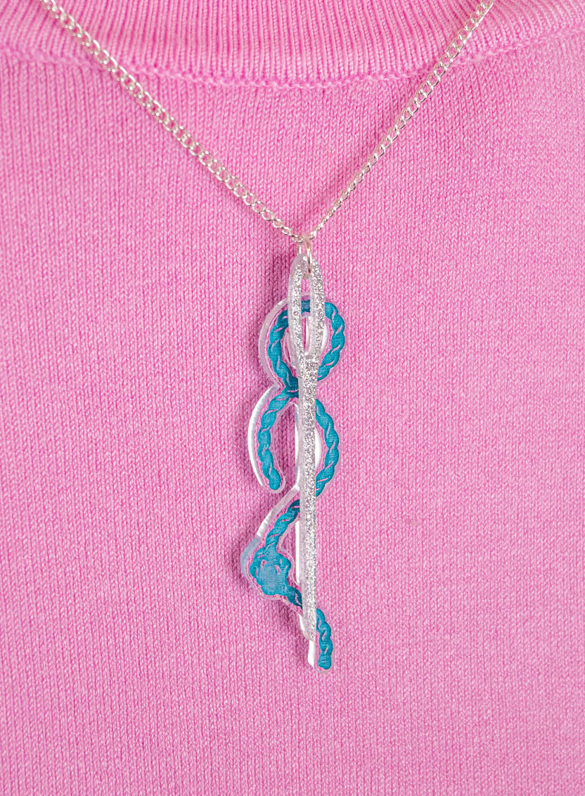 Needle and Thread Necklace handmade from acrylic