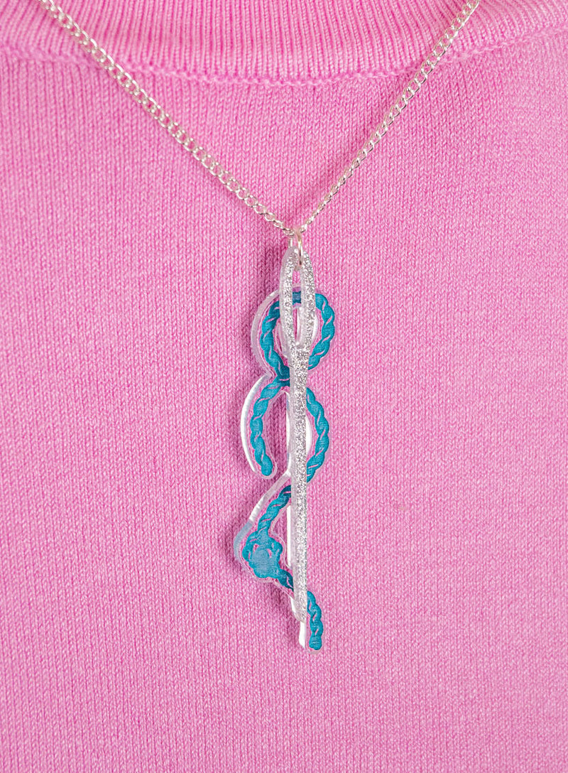 Needle and Thread Necklace handmade from acrylic