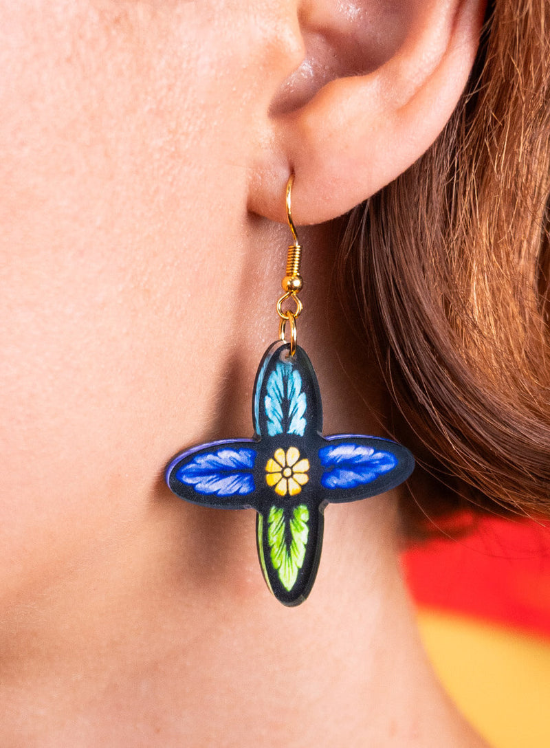 Painted Glass Earrings
