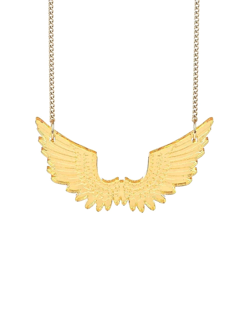 Pegasus Wings Necklace made from gold mirror acrylic
