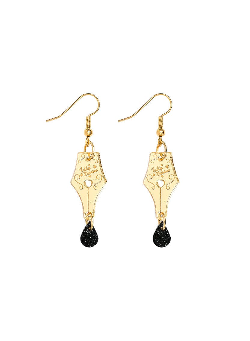 Tatty Devine Pen Nib Earrings - Gold