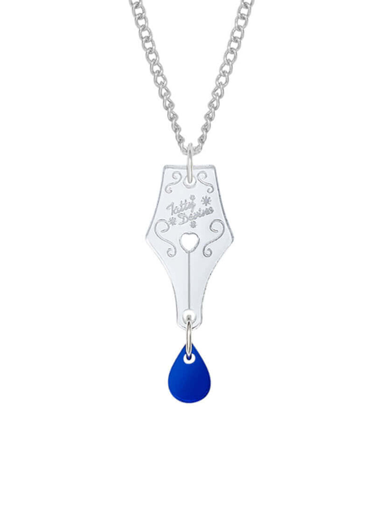 Pen Nib Pendant - Silver