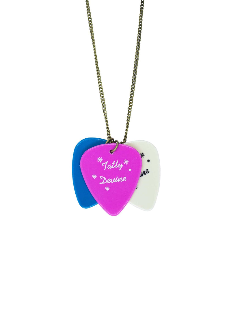 Tatty Devine Plectrum Triple Necklace - Pink, Turquiose and Cream