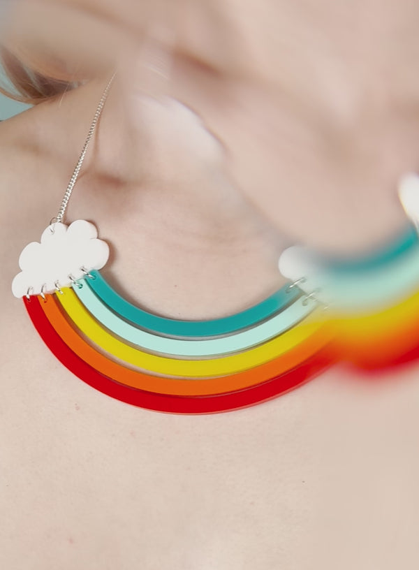 Head In The Clouds Rainbow Necklace.