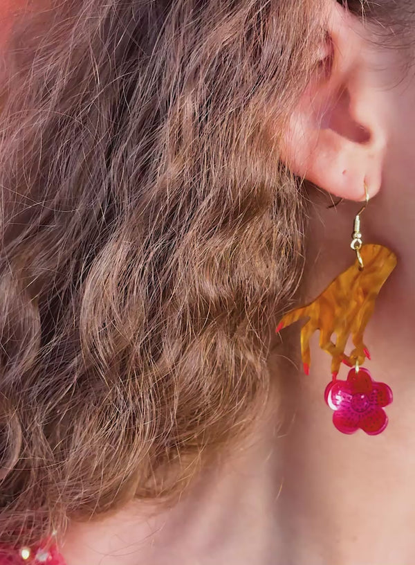 Hands and Flowers Earrings