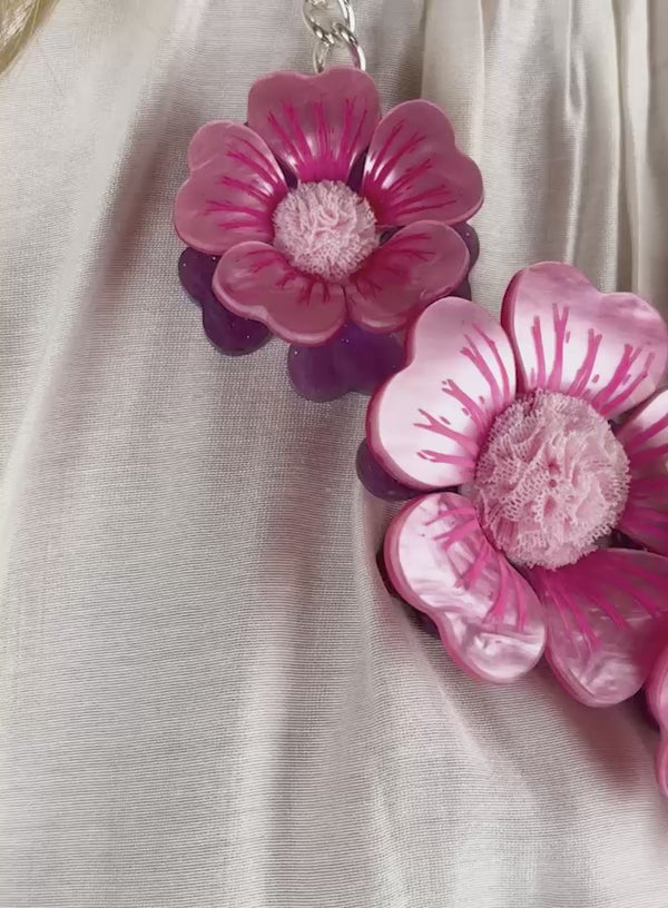 Mallow Flower Statement Necklace Video