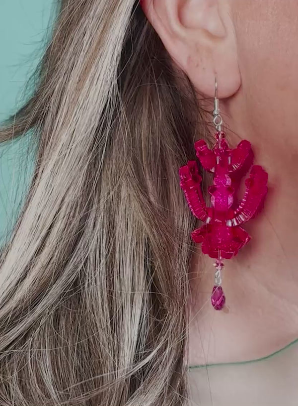 Chandelier Earrings Pink