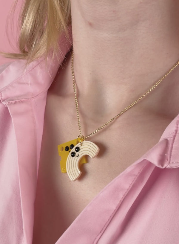 Mac and Cheese Pendant Necklace