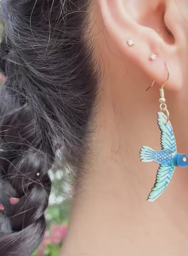 Frida Kahlo Hummingbird Earrings