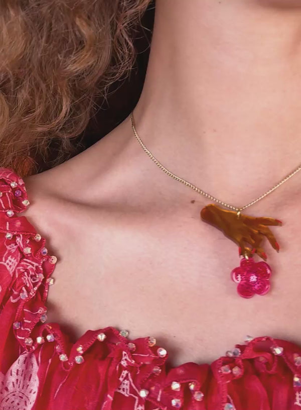 Hands and Flowers Pendant