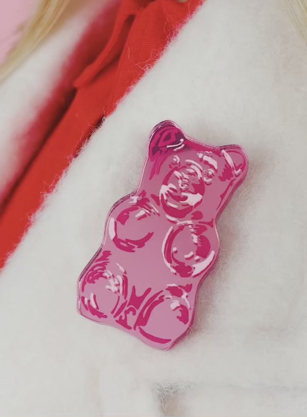 Gummy Bear Brooch - Pink