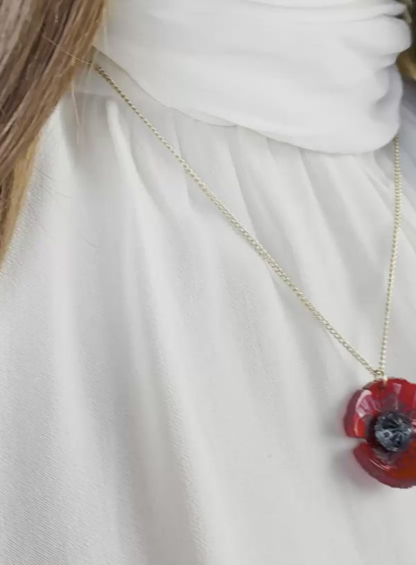 Wild Poppy Pendant