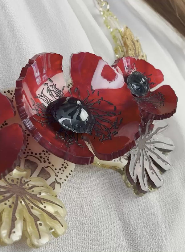 Wild Poppy Statement Necklace