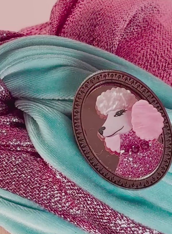 Cameo Poodle Brooch