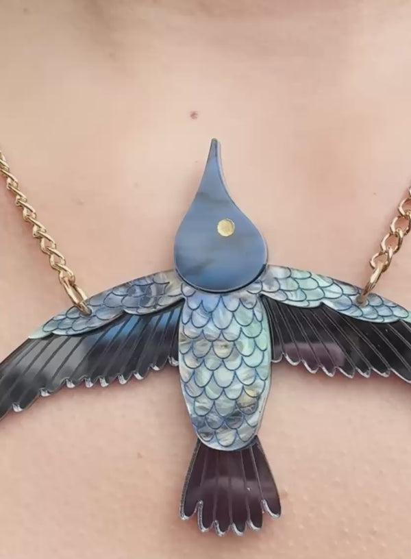 Frida Kahlo Hummingbird Necklace