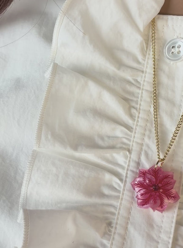 Pink Poinsettia Pendant