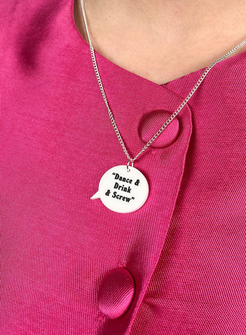 Tatty Devine x Pulp Pulp Speech Bubble Necklace - Dance and Drink